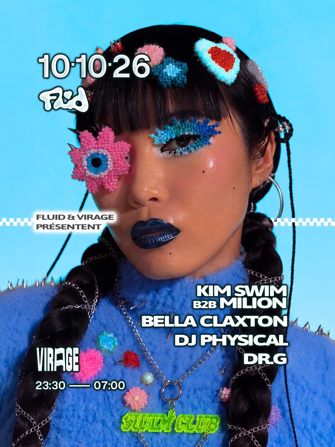 FLUID x SWIM CLUB event poster